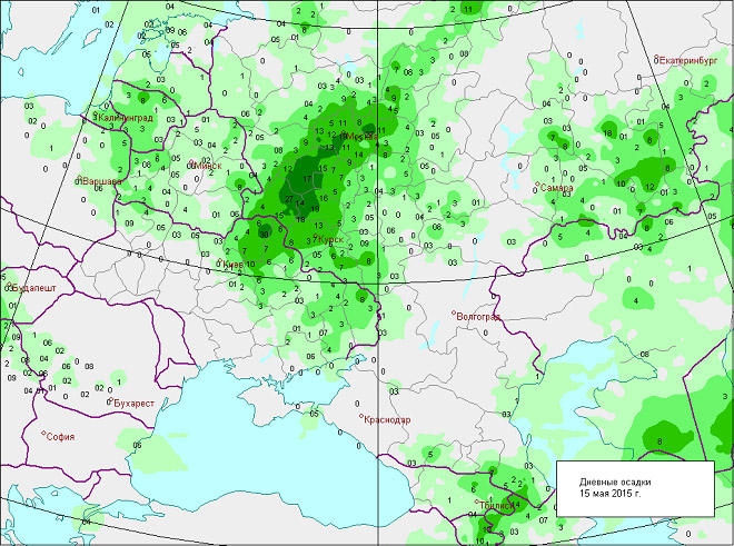 Карта осадков смоленская область