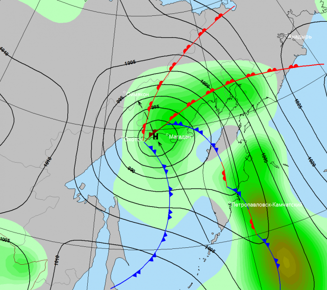 Морские карты погоды. Карта циклонов на Камчатке. Южный циклон Южный циклон. Циклон Камчатка. Циклон на Дальнем востоке.