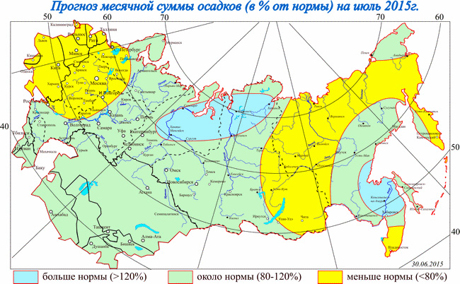 Карта осадок гисметео