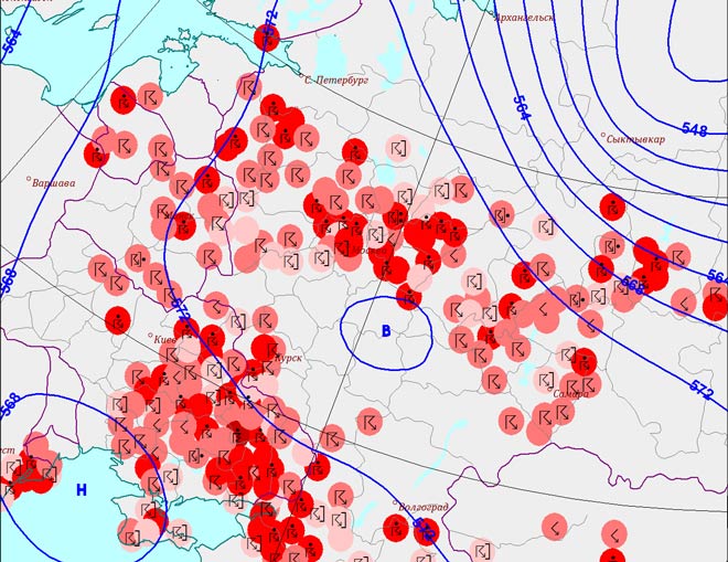 Карта гроз гисметео