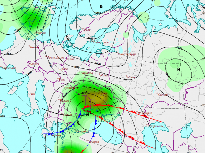 Циклон в крыму. Южный циклон. Циклон над центральной Россией. Метеокарта центральной России. Карта циклонов Центральная Россия.