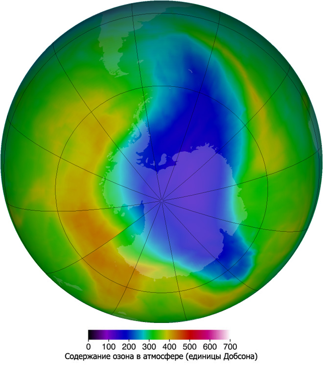Картинки озоновой дыры над антарктидой