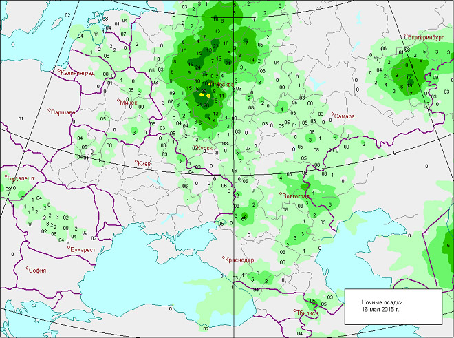 Карта осадков Серпухов.