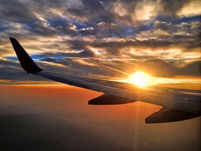 Крыло самолета в небе (48 фото)
