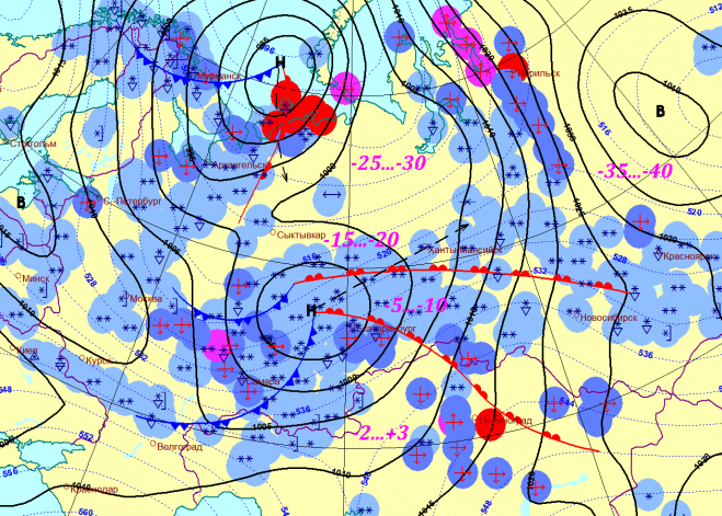 Карта погоды циклоны