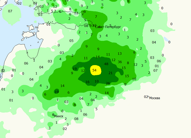 Карта осадков по новгородской области