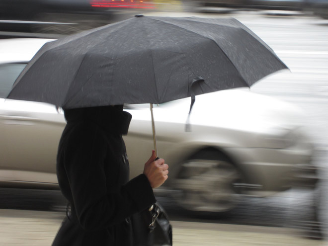 Working in the rain