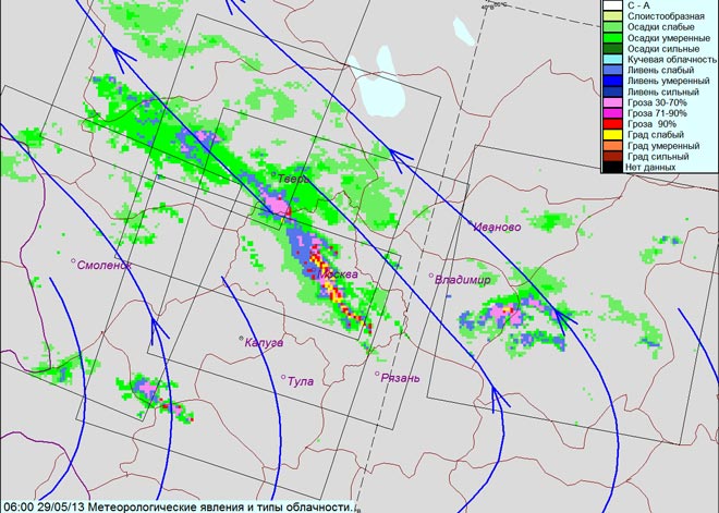 Гисметео москва карта гроз и осадков