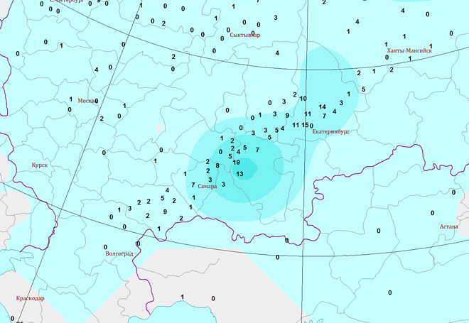 Карта осадков заволжье