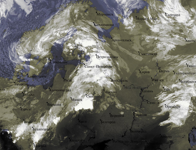 Спутниковая карта погоды етр