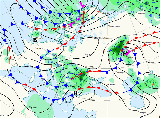 Синоптическая карта екатеринбург