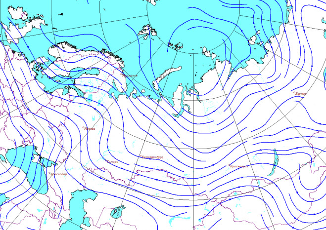 Карта воздушных масс россии в онлайн смотреть