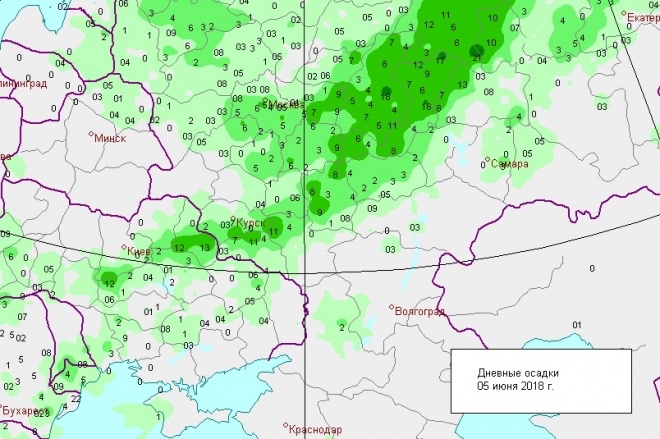 Карта осадков в курске на гисметео