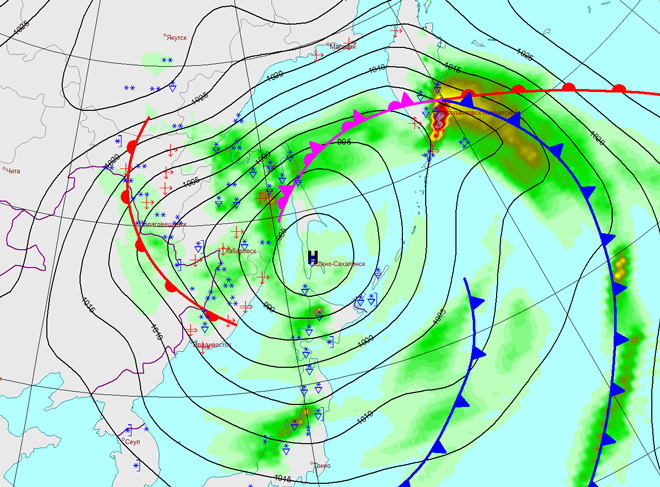 Гисметео карта осадков дальний восток