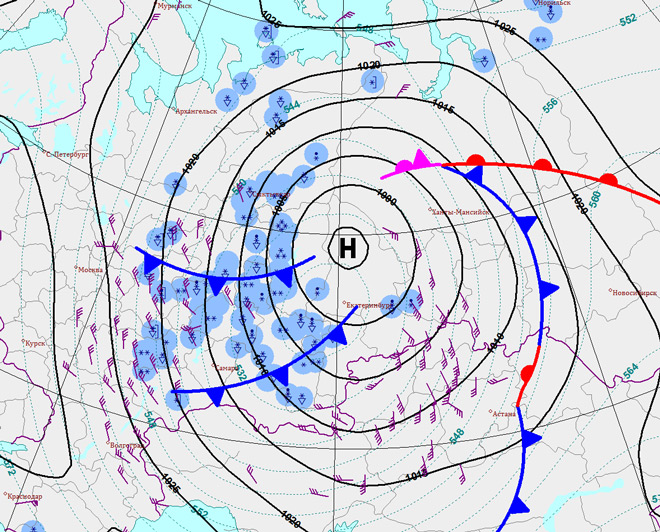 Построить карты циклонов и антициклонов какой специалист. Циклоны и антициклоны на карте России. Циклон и антициклон на карте. Движение циклона на карте. Изображение циклона на карте.
