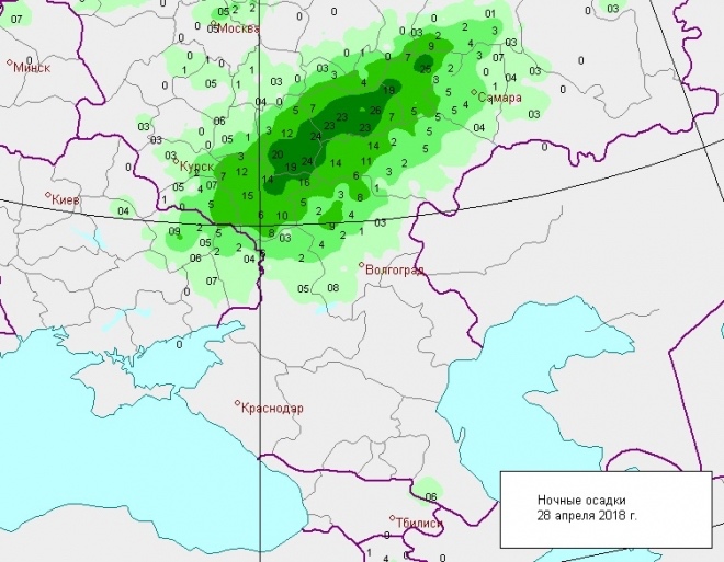 Карта осадков краснозаводск