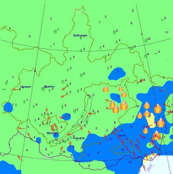 Погода восточное красноярский край. Карта погоды Братска.