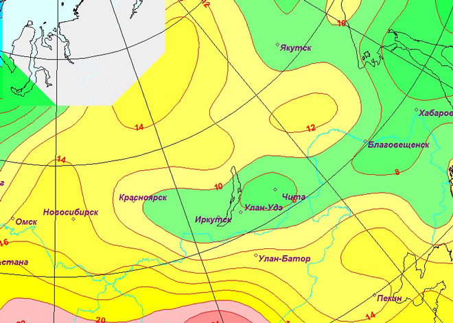 Карта погоды восточная сибирь