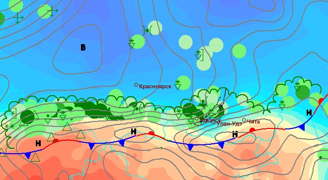 Карта погоды восточная сибирь