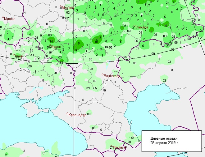 Карта заморозков сегодня