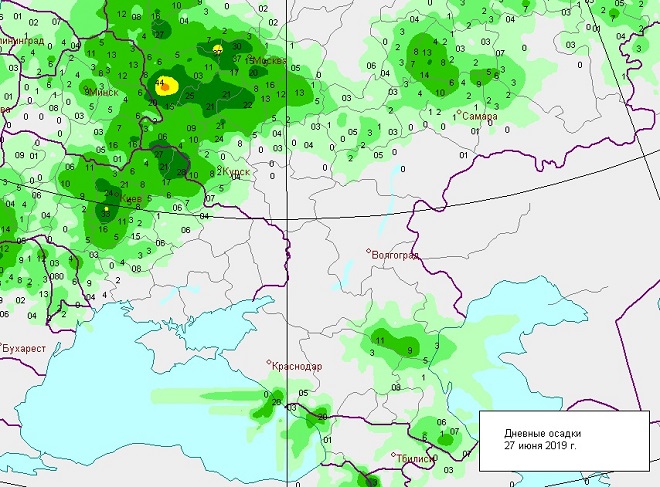 Осадки в июне