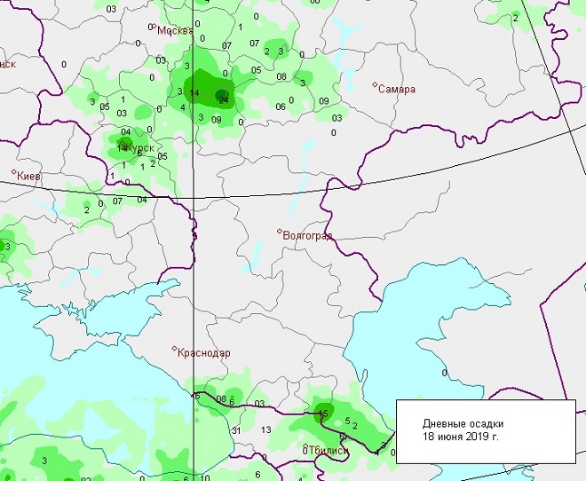 Карта осадков липецк и область