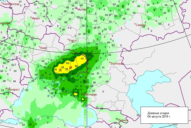 Карта осадков черноморское