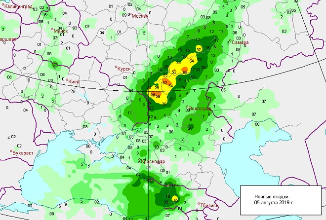 Карта осадок в алексине