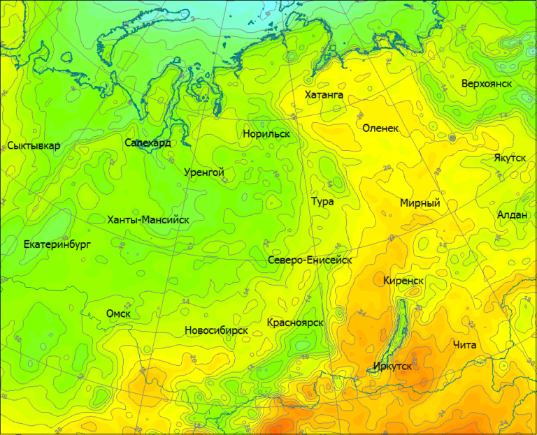 Погода сибирь карта