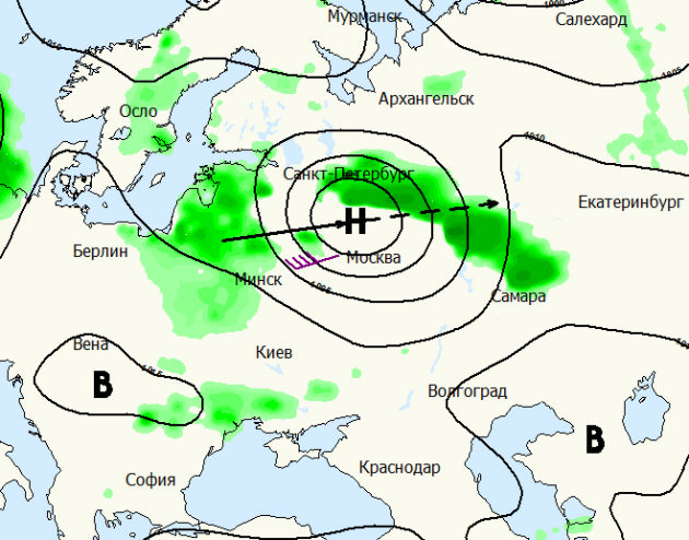 Gismeteo москва карта осадков