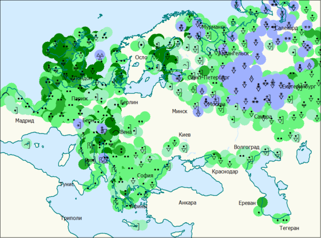 Карта осадков в казани gismeteo