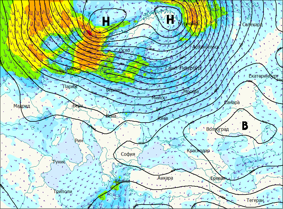 Gismeteo карта ветров