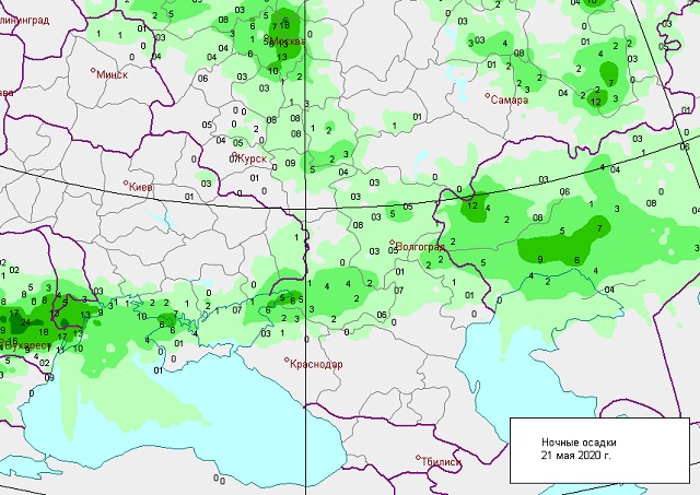 Карта осадков и гроз рязань