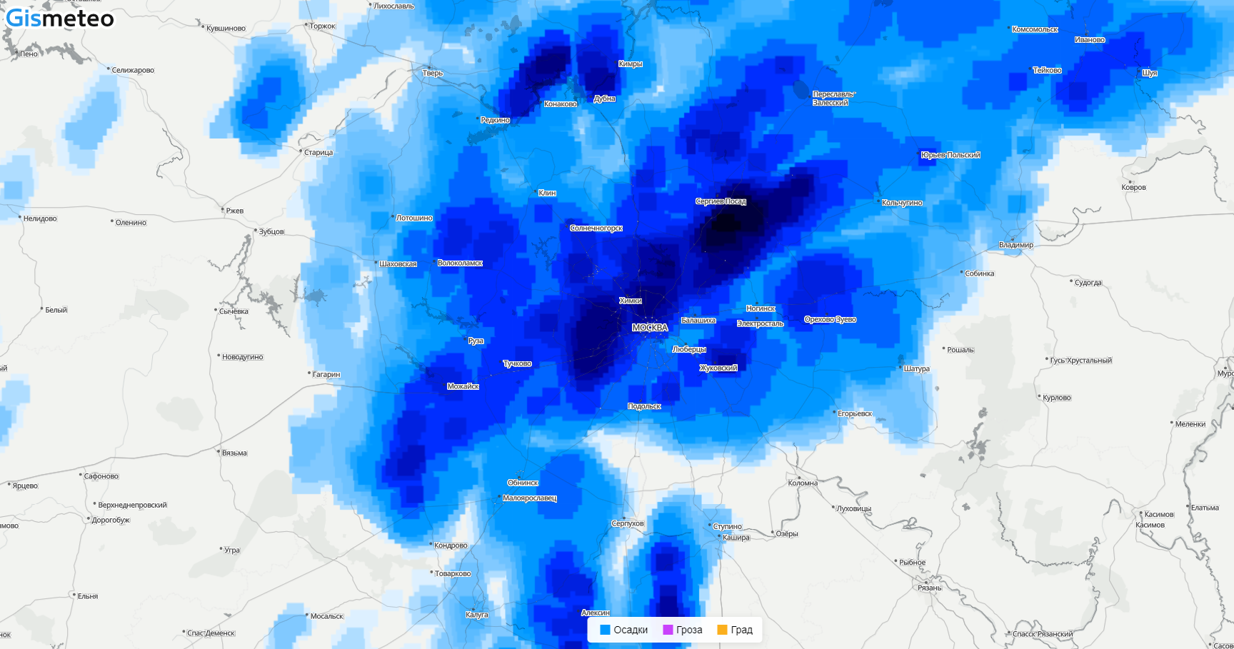 Карта осадок в алексине