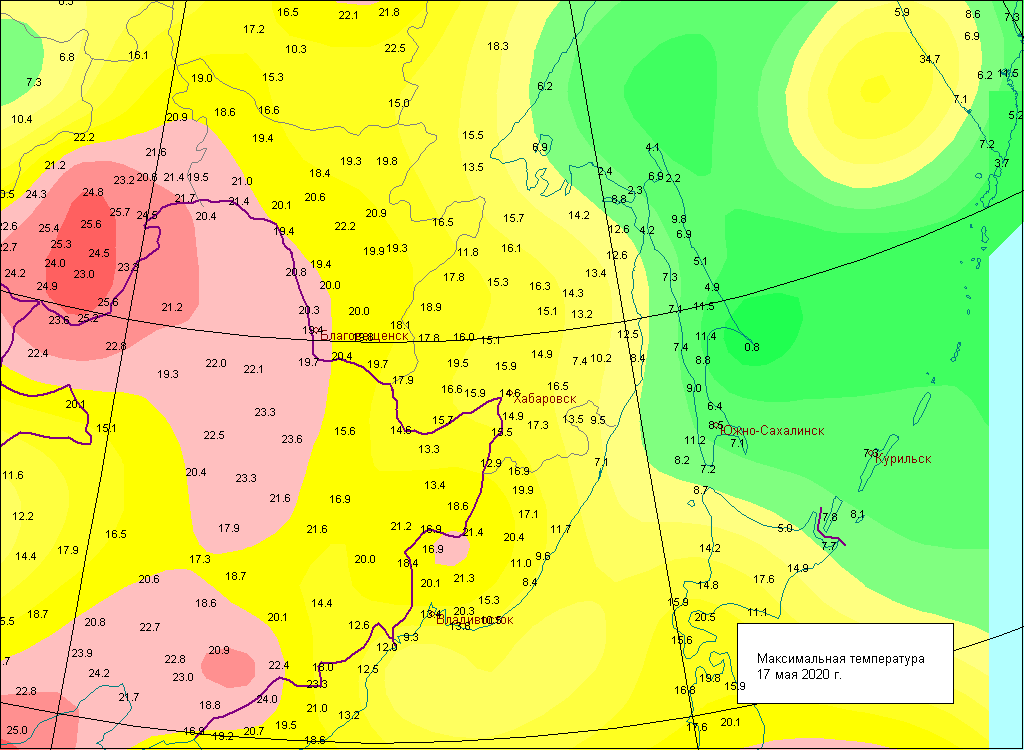 Гисметео карта дальний восток