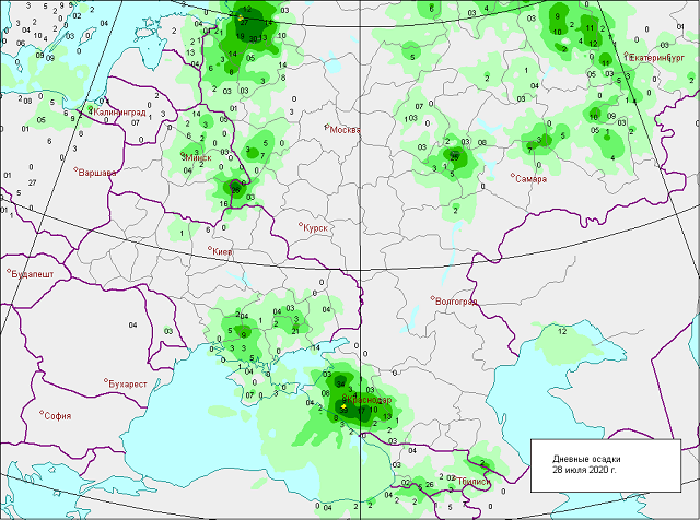 Осадки гисметео карта