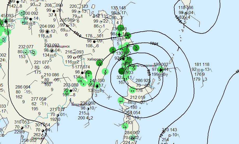 Карта погоды в приморском крае. Синоптическая карта. Приземная синоптическая карта. Синоптическая карта Приморского края. Приземная карта погоды.