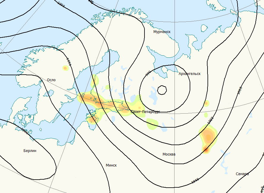 Погода в петербурге карта осадков