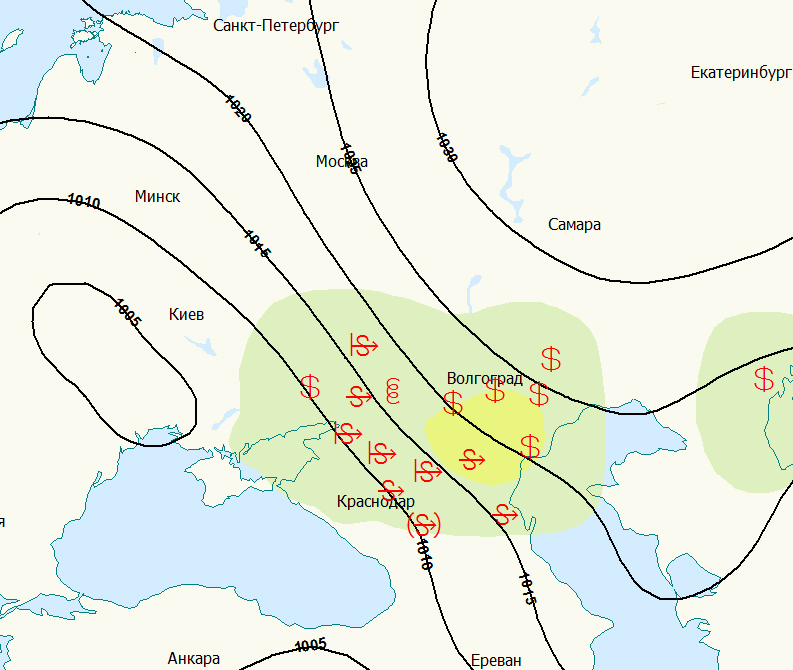 Карта пыльных бурь