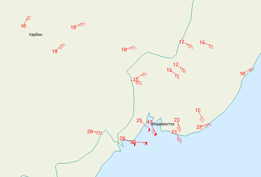 Направление ветра владивосток