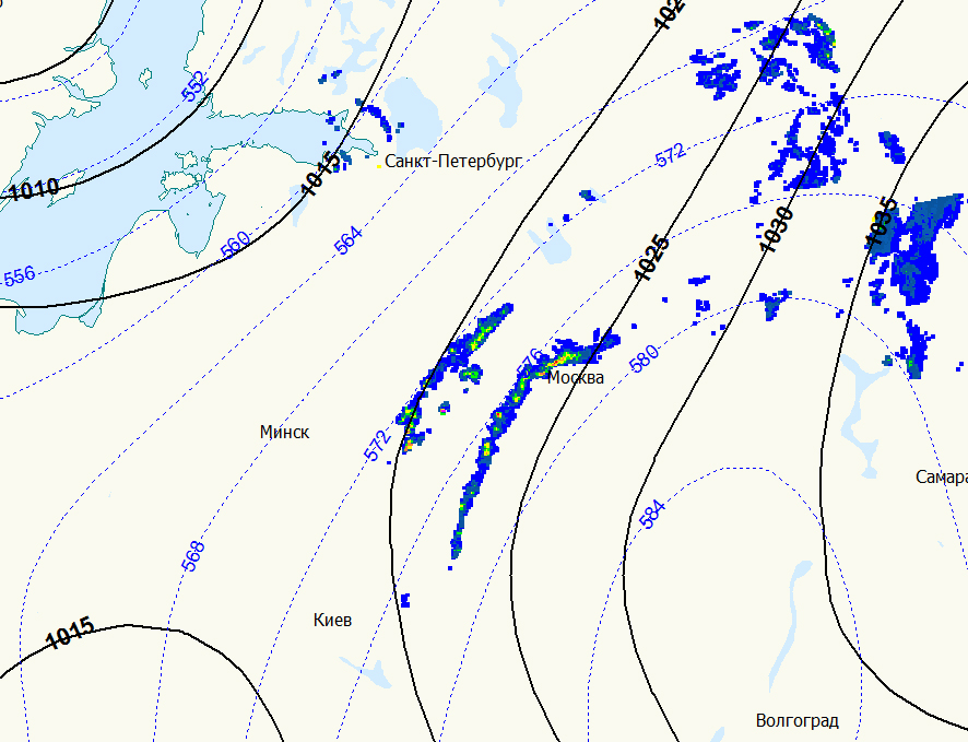 Карта осадков над москвой