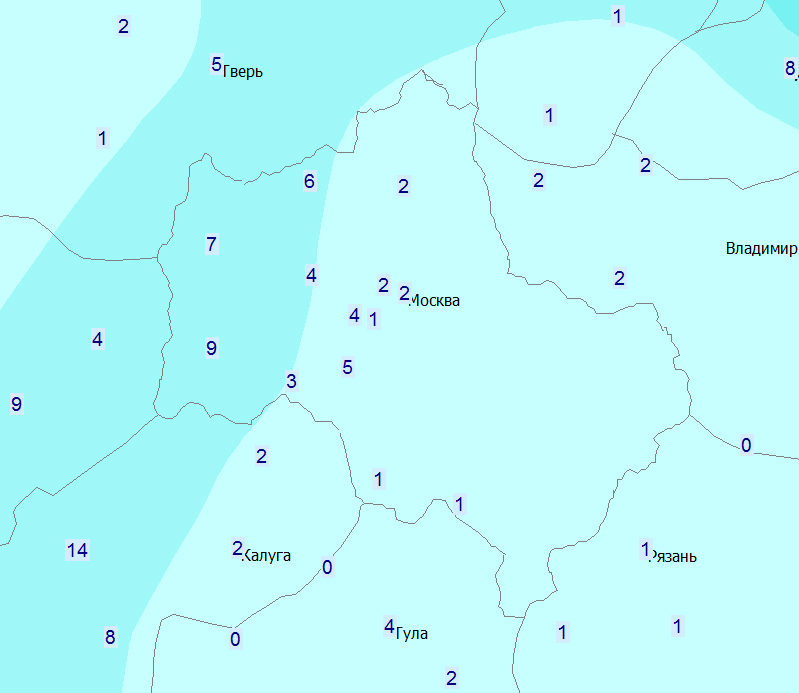 Карта дождя gismeteo