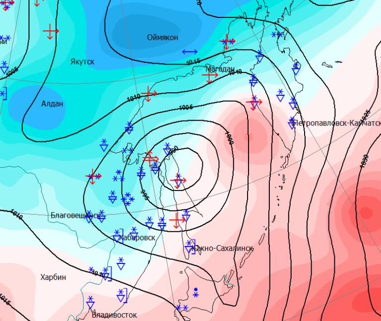 Gismeteo карта осадки на дальнем востоке