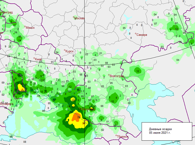 Карта осадков очер гисметео