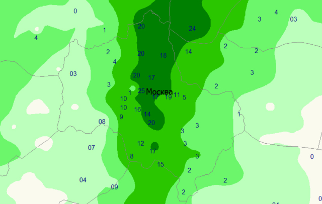 Карта движения дождя в реальном времени москва
