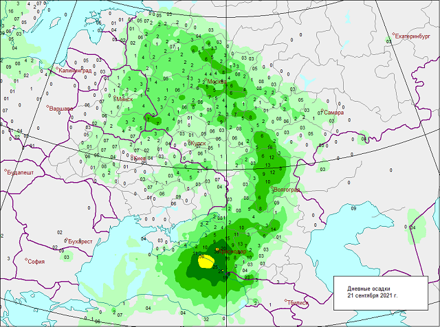 Карта осадков в очере