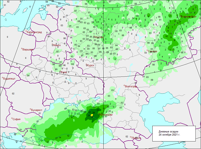Осадки гисметео карта