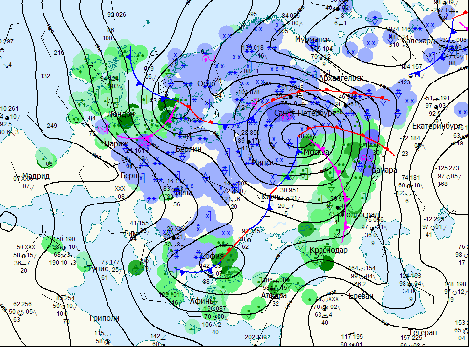 Метеорологическая карта гисметео