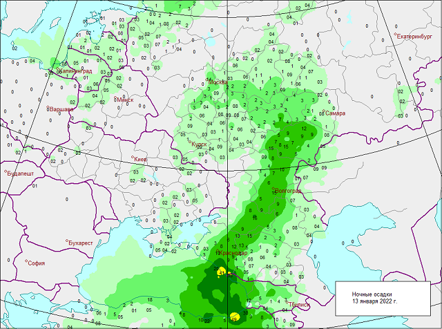 Карта осадков саранска