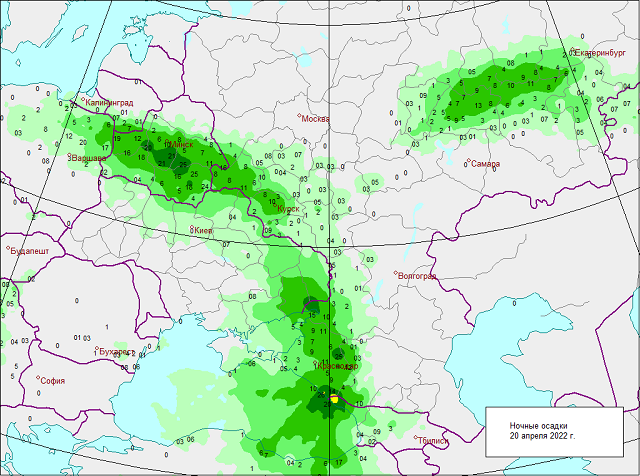 Карта осадков онлайн gismeteo